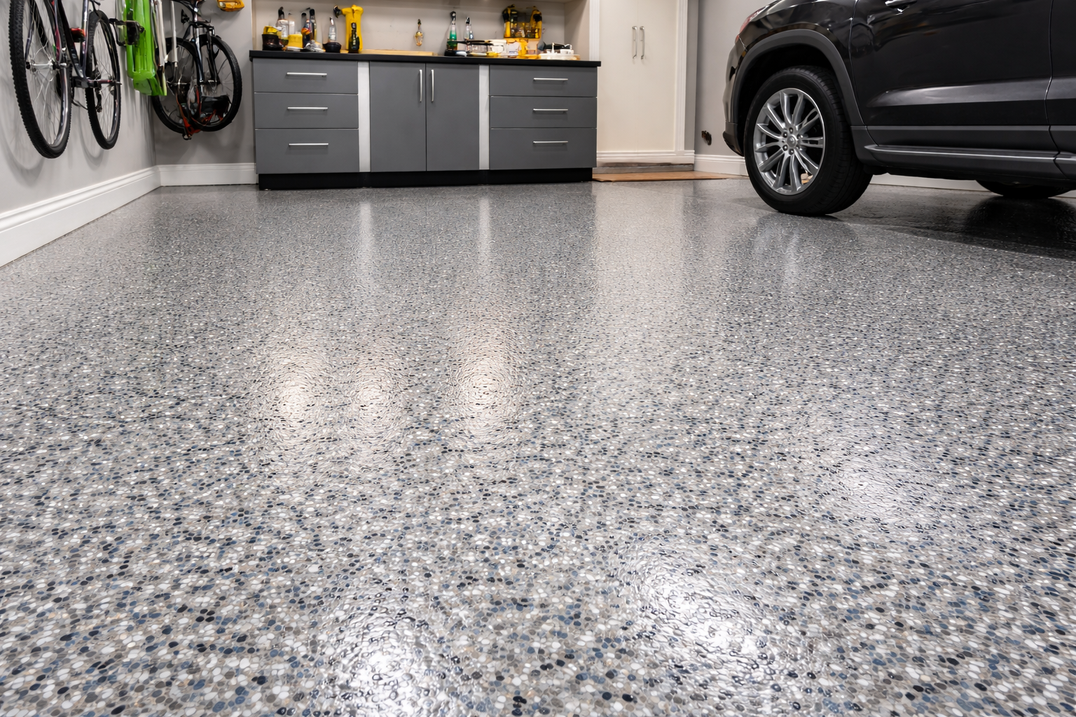 Epoxy garage floor coating installation in Memphis Tennessee